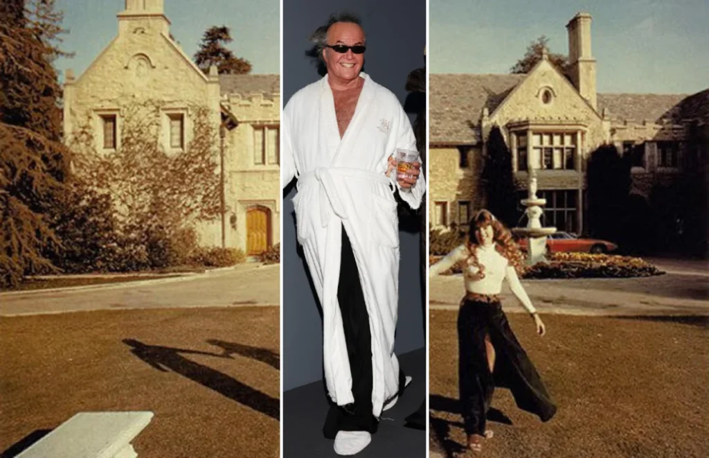 Inside view of Jack Nicholson's house showcasing luxurious Beverly Hills home interiors during an exclusive inside tour