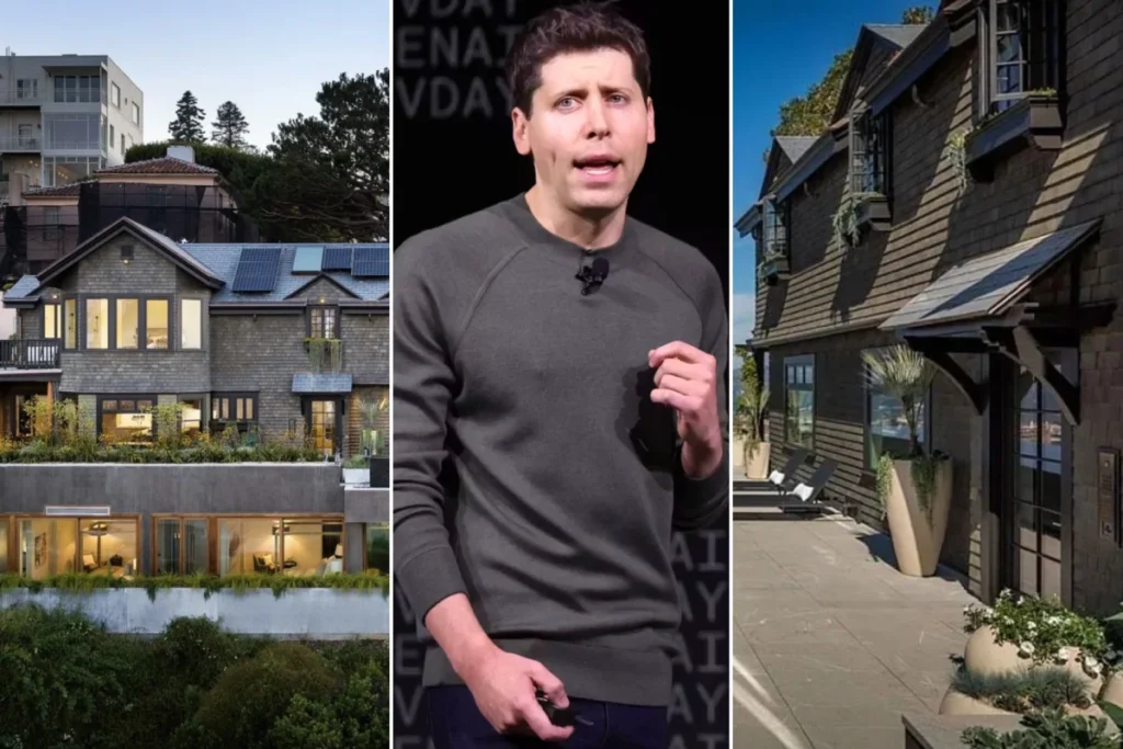 Exterior view of Sam Altman’s luxury house, the modern residence of the OpenAI CEO.