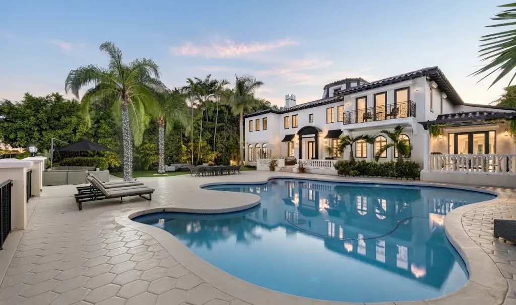 Illustrative Mediterranean-style villa with a pool in Miami