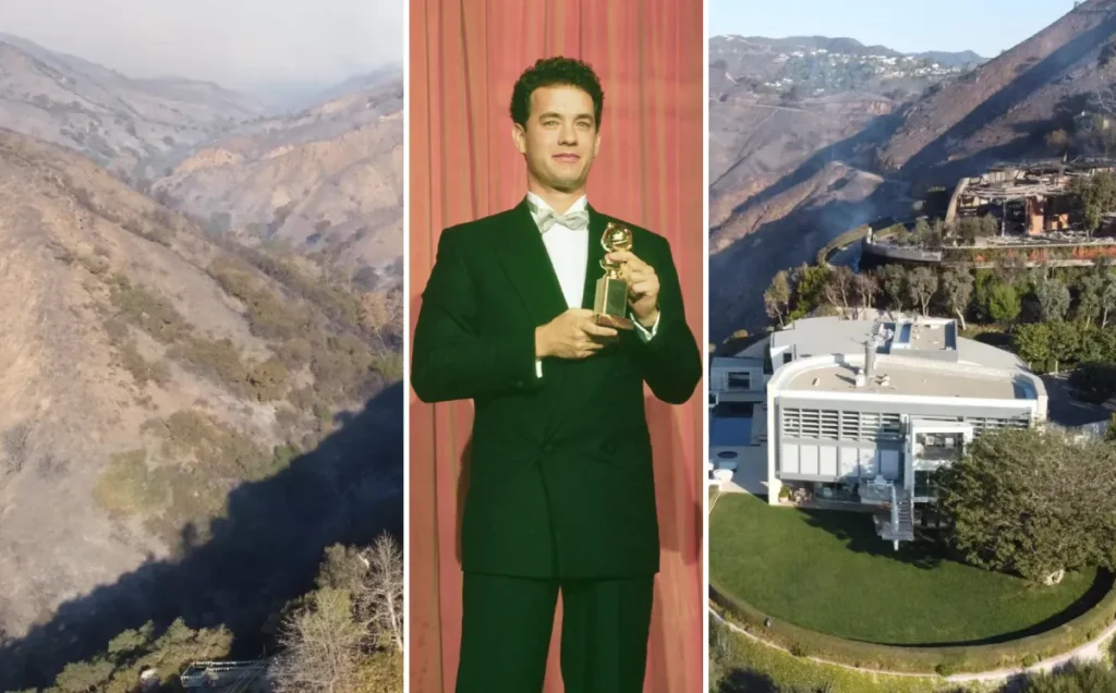 Tom Hanks with views of his modern California home and outdoor living space
