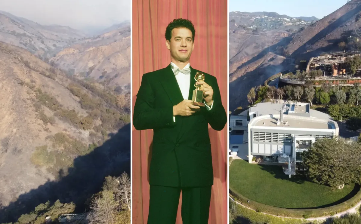 Tom Hanks with views of his modern California home and outdoor living space