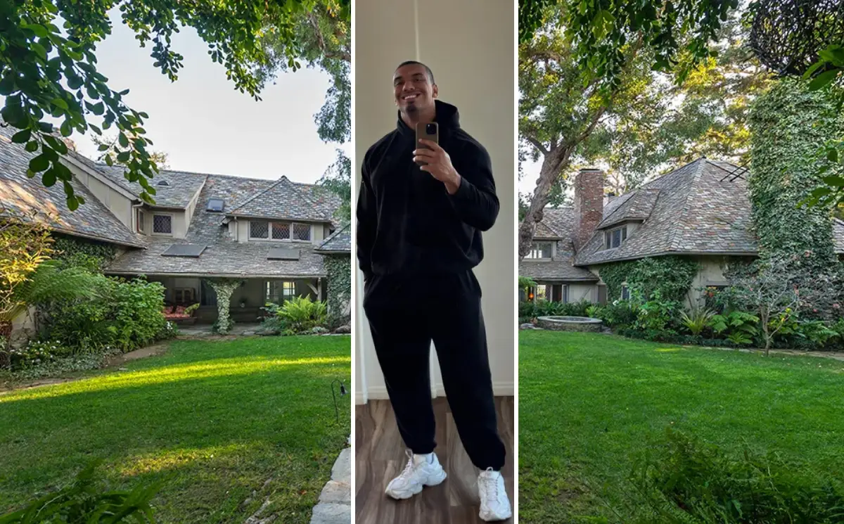 Larry Wheels giving a tour of his new luxury house featuring modern interior design and home gym setup