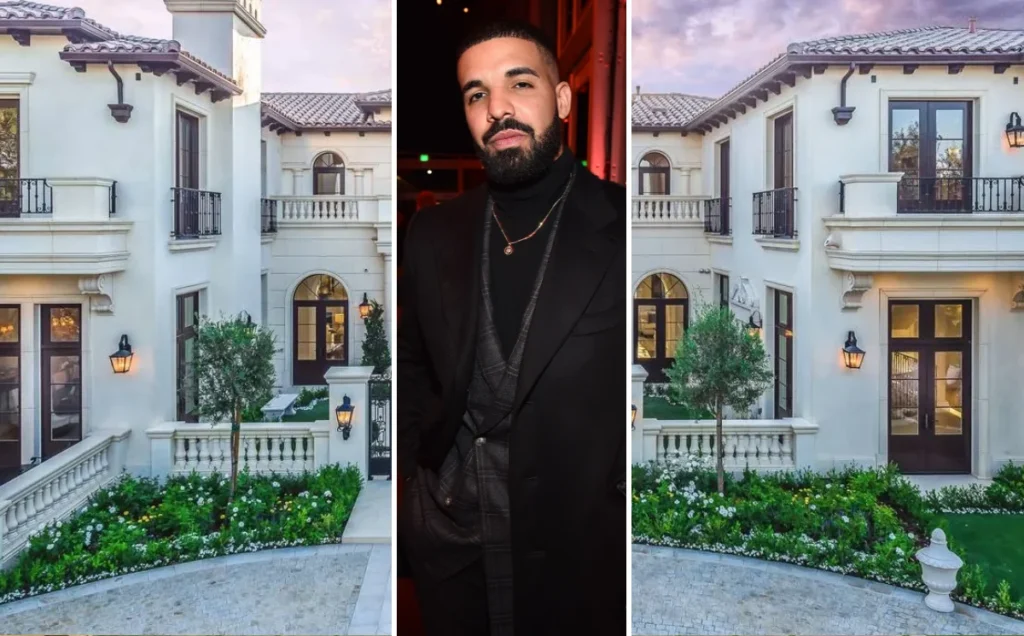 The limestone facade of Drake’s $150 million Toronto mansion, The Embassy, located in the exclusive Bridle Path neighborhood.
