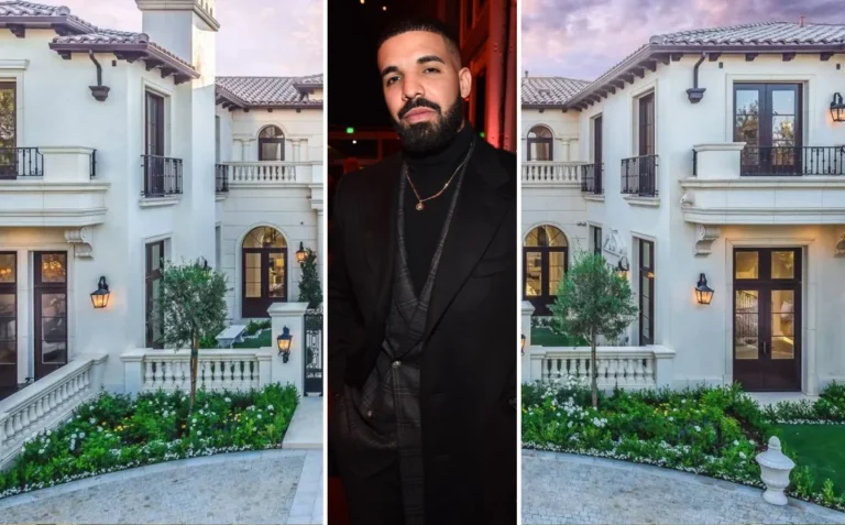 The limestone facade of Drake’s $150 million Toronto mansion, The Embassy, located in the exclusive Bridle Path neighborhood.