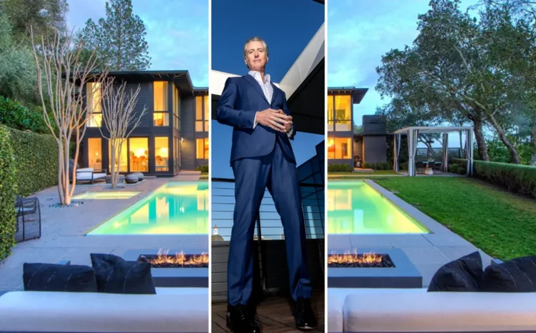 Gavin Newsom's $9.1 million Kentfield mansion in Marin County, California - a luxurious six-bedroom estate with Mount Tamalpais views