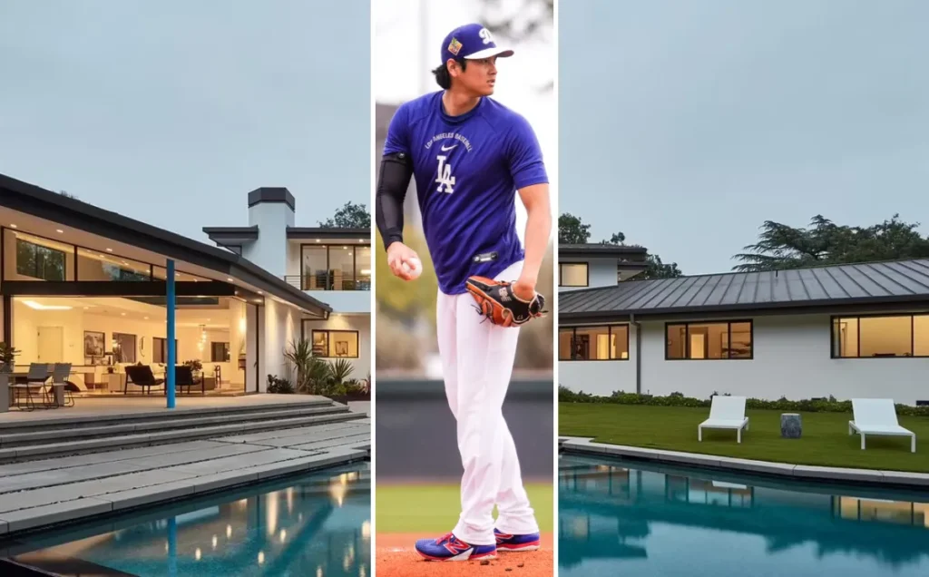 Modern luxury home of Dodgers star Shohei Ohtani located in La Cañada Flintridge, Los Angeles.