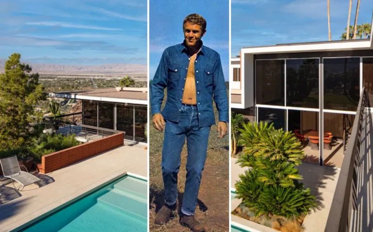 Steve McQueen's former Palm Springs house, a mid-century modern glass-and-steel residence designed by architect Hugh Kaptur in 1964, perched in the Southridge community with mountain views