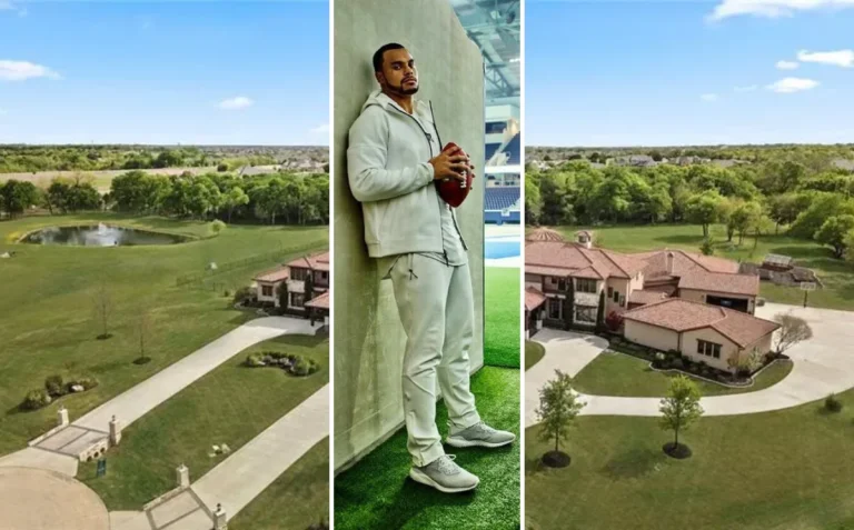 Dak Prescott's new mansion under construction in Prosper, Texas, featuring a large multi-story structure with ongoing building work