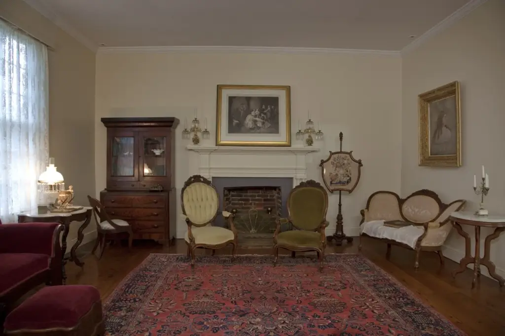 A parlour inside the main house at Ivy Green, furnished with Keller family pieces